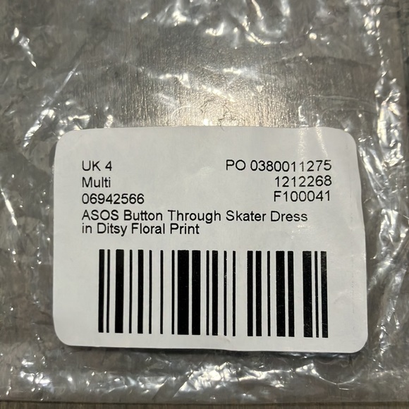 NWT ASOS Button Through Skater Dress in Ditsy Floral Print Size 0 - Picture 3 of 7